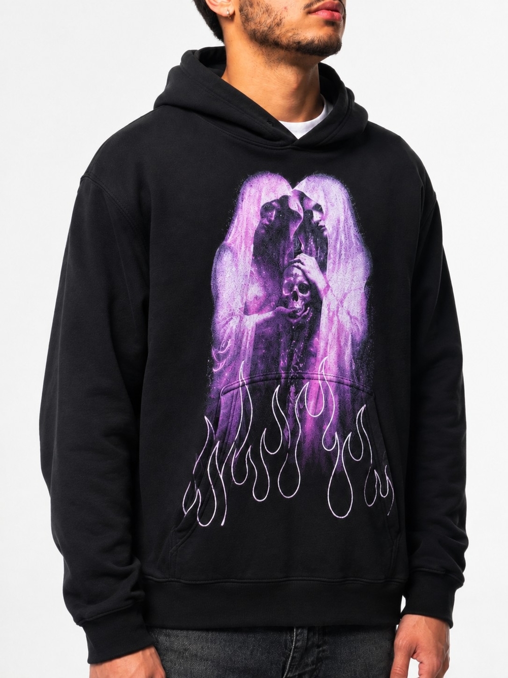 Rock & Caleb Heavyweight Hoodie – Black/Pink– XL